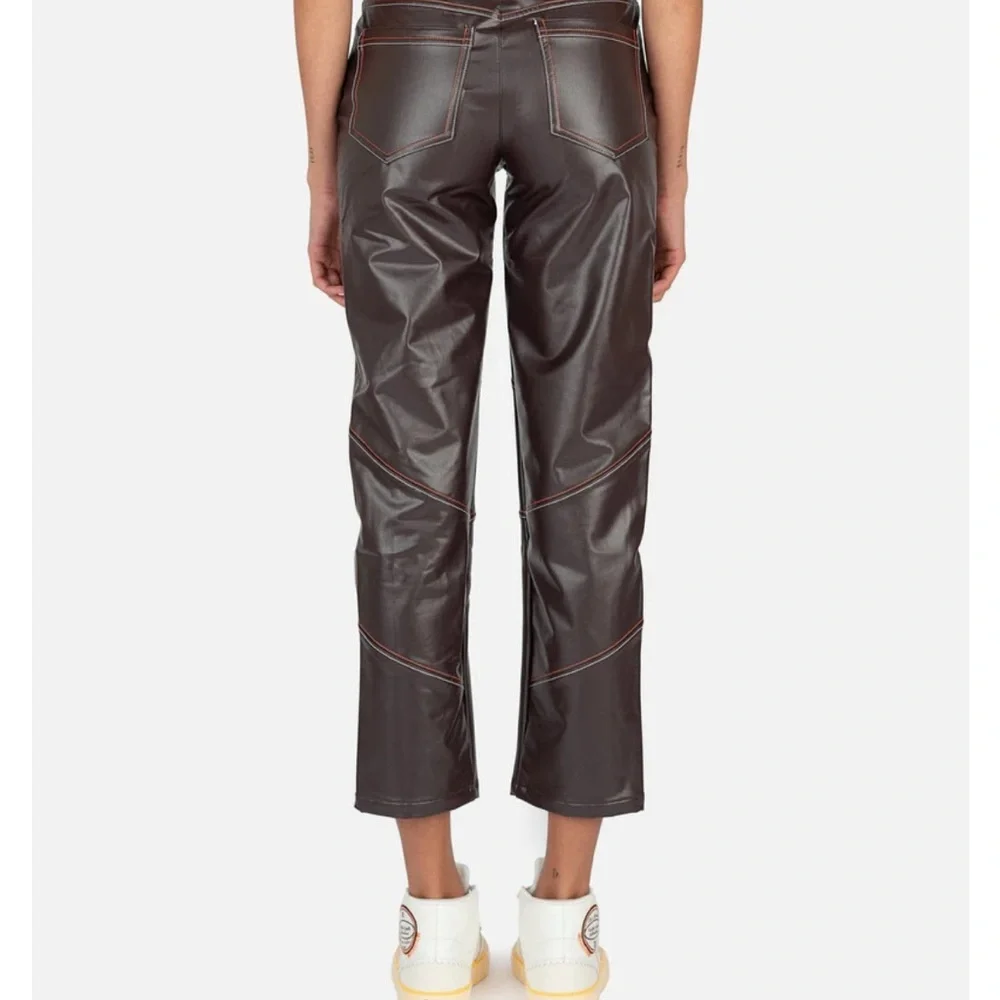 Maison Château Rouge x Jordan | Faux Leather Pants in Brown Basalt - Picture 10 of 12